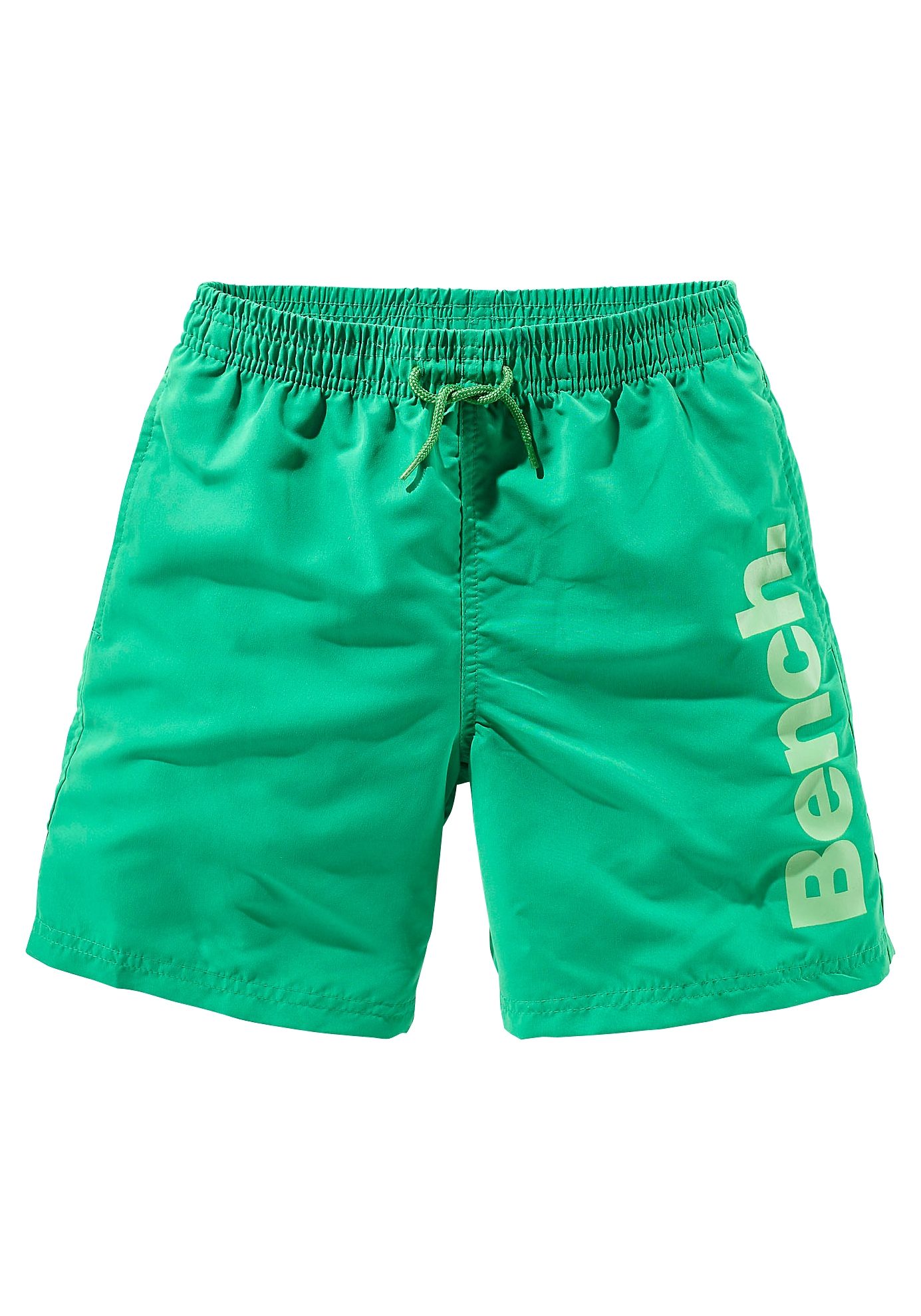 Badeshorts BENCH., Kinder, Gr. 158/164, N-Gr, grün, Microfaser, Polyester, unifarben, Badehosen, mit trendigem Logoschriftzug Image