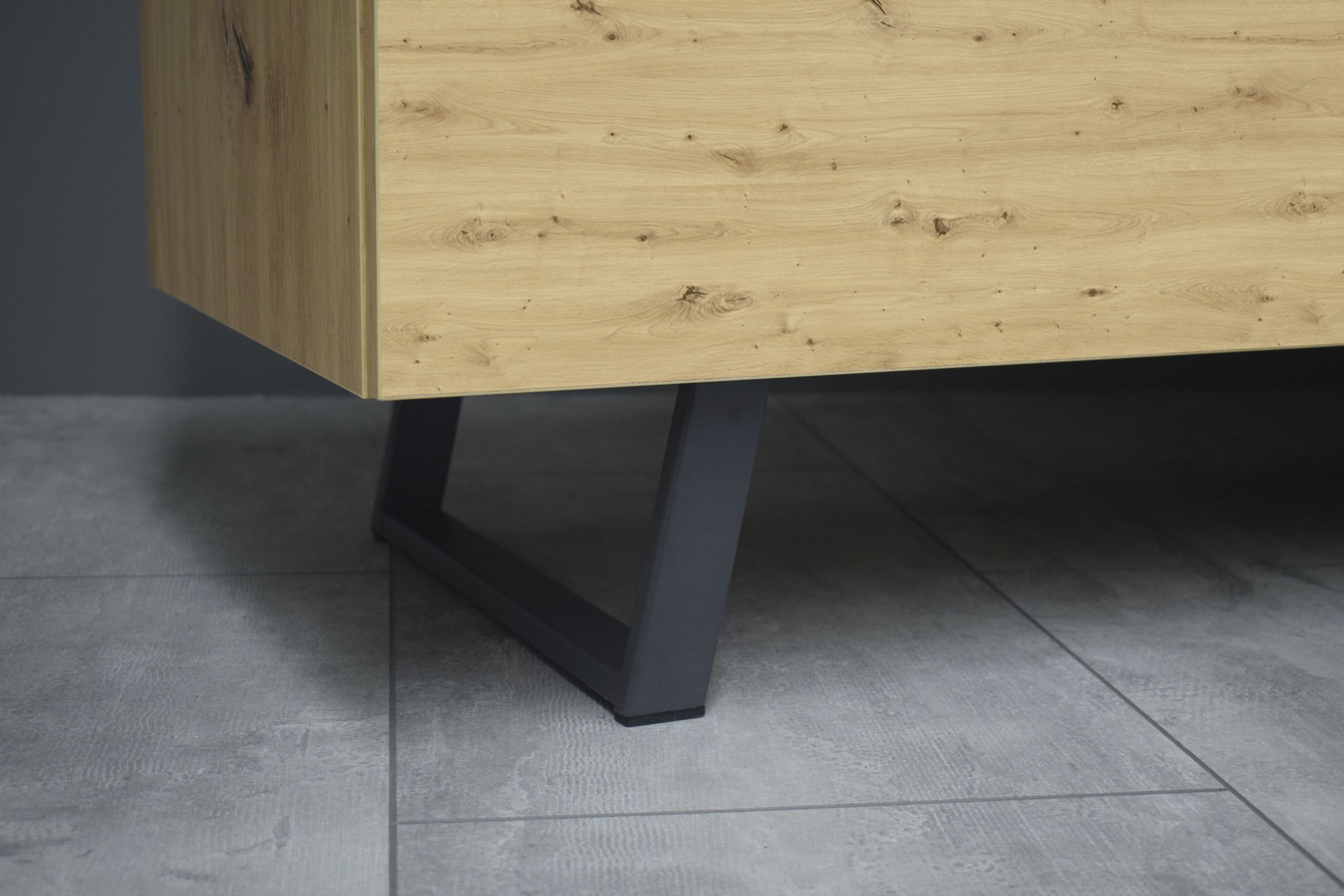 Möbelfuß MÄUSBACHER "Debra", grau (anthrazit), H:15cm T:39cm, Metall, Möbelfüße