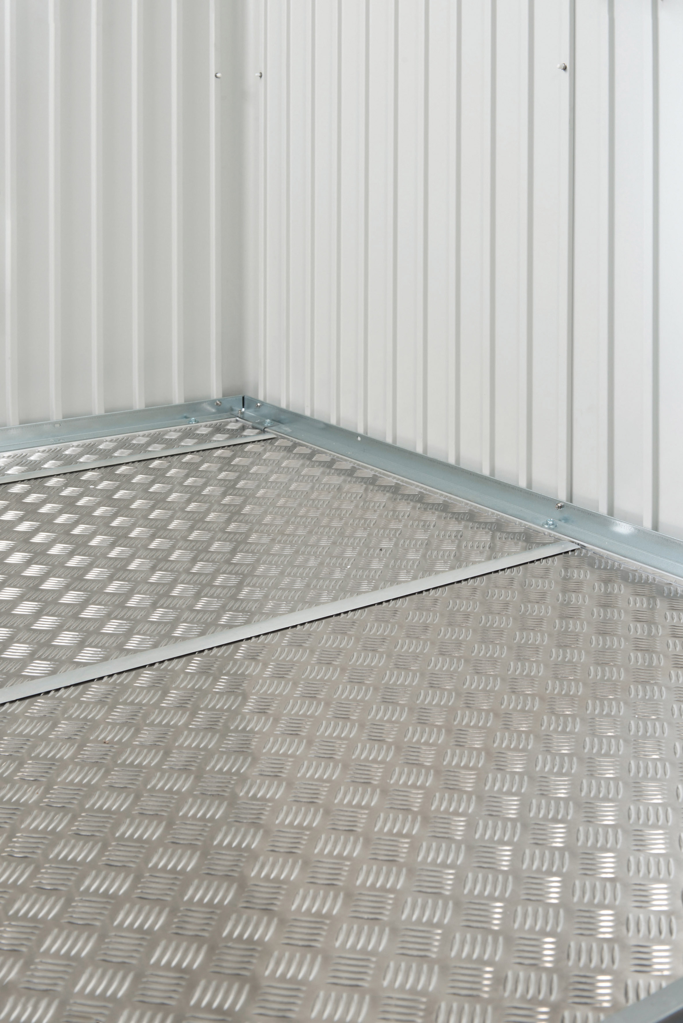 Gerätehaus-Fußboden BIOHORT "für Gerätehaus Europa Gr. 3", silber (silberfarben), B:213,5cm H:0,5cm T:141,5cm, Aluminium, Gartenhaus-Fußböden, 213,5x 141,5 cm