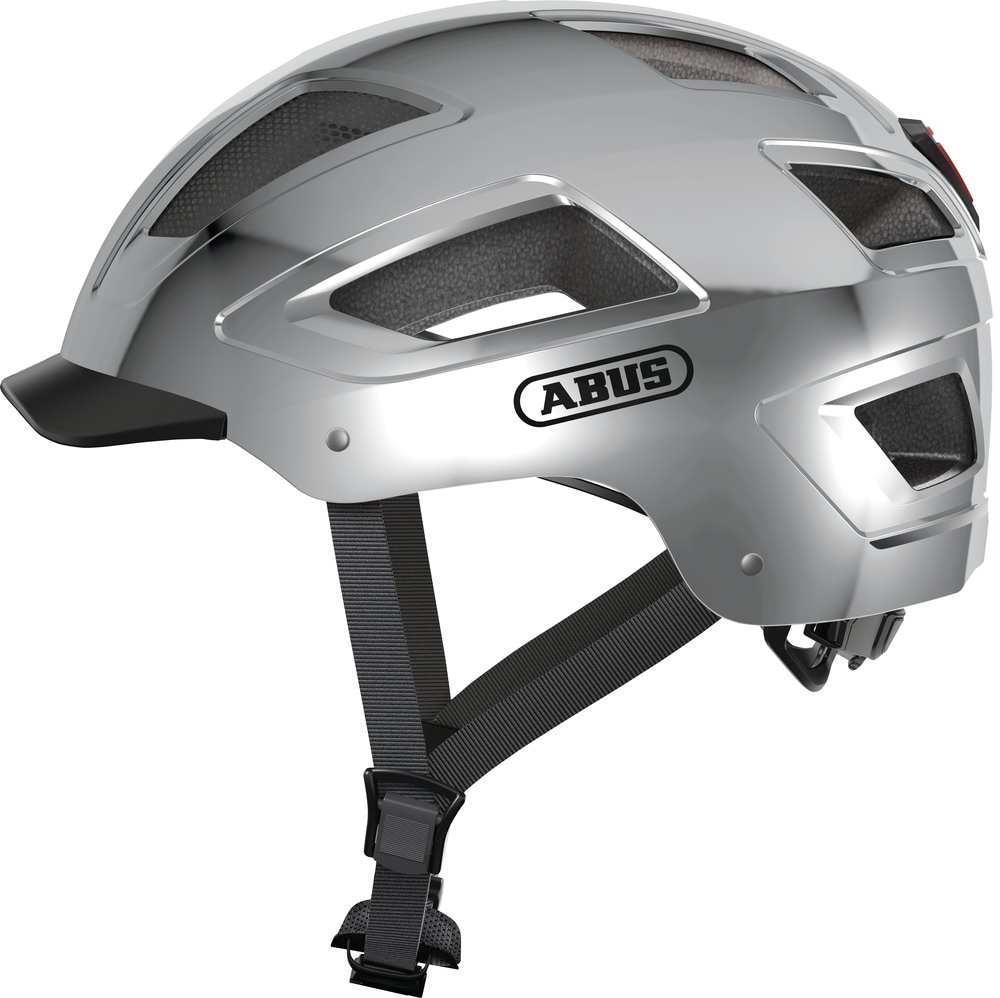 Fahrradhelm ABUS "HYBAN 2.0" Gr. L, silber (chrome silber), Helme, L Kopfumfang: 56cm - 61cm Image