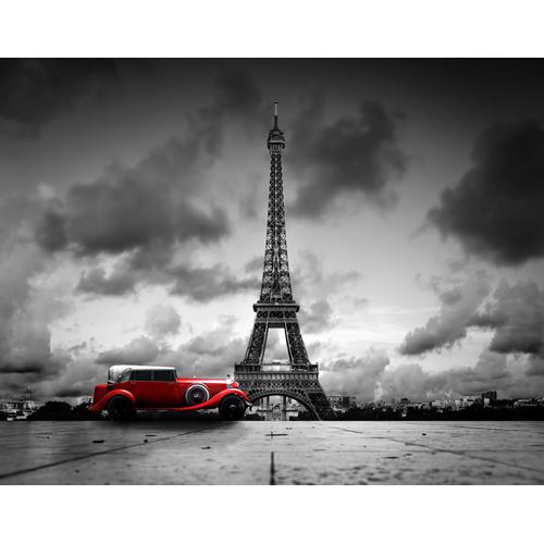 „PAPERMOON Fototapete „“Oldtimer Eiffelturm““ Tapeten Gr. B/L: 3,00 m x 2,23 m, Bahnen: 6 St., bunt Fototapeten“