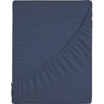 Spannbettlaken CASATEX "Jersey-Elasthan", blau (dunkelblau), B:90-100cm L:200-220cm, Jersey, Obermaterial: 96% Baumwolle, 4% Elasthan, Laken, mit Elasthan Image