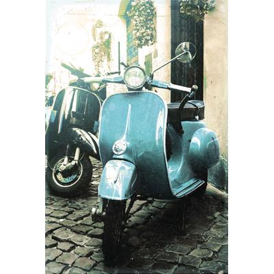 Metallbild QUEENCE "Vespa", blau (farbe bild(er): blau), B:45cm H:30cm, Bilder, Retro, Blechschild, Stahlschild, Italien Image