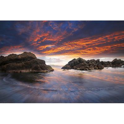 Fototapete PAPERMOON "Felsen im Meer", bunt, B:4,00m L:2,60m, Vlies, Tapeten Image