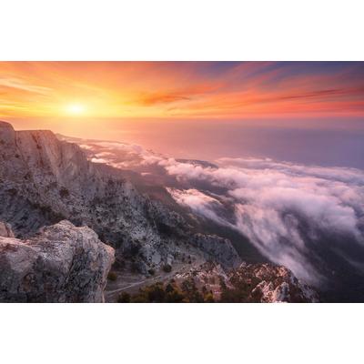 Fototapete PAPERMOON "Berge", bunt, B:3,50m L:2,60m, Vlies, Tapeten Image