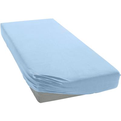 Spannbettlaken JANINE "ELASTIC 5002", blau (hellblau), B:90-100cm L:190-220cm, Jersey-Elasthan, Obermaterial: 95% Baumwo