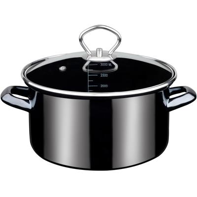 Fleischtopf GSW "Profi-Black-Star", schwarz, H:11,5cm Ø:20cm, Töpfe, Induktion