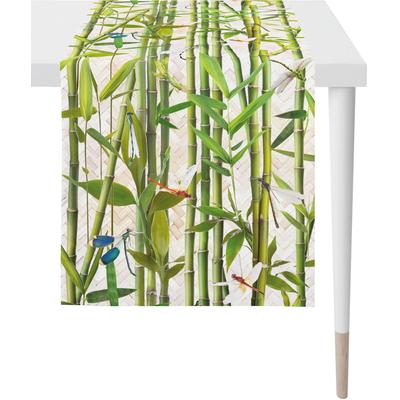 Tischläufer APELT "1702 Summergarden, Sommerdeko, Sommer", beige (natur, grün), B:45cm L:135cm, Baumwolle, Tischdecken, Digitaldruck