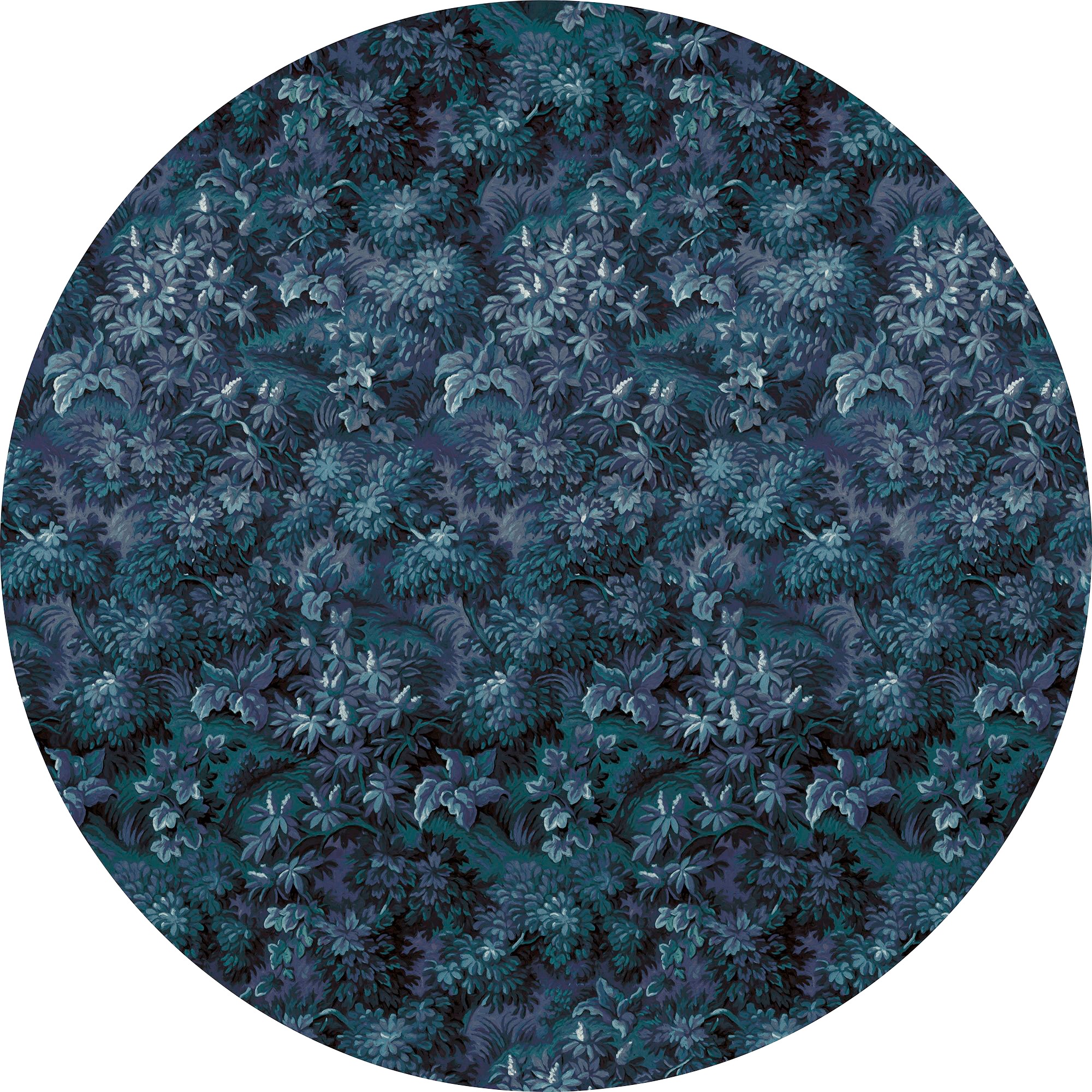 Vliestapete KOMAR "Vlies selbstklebend - Azul - Größe 125 x 125 cm", blau (blau, weiß), B:125 L:125, Vlies, Tapeten, Wohnzimmer, Schlafzimmer Image