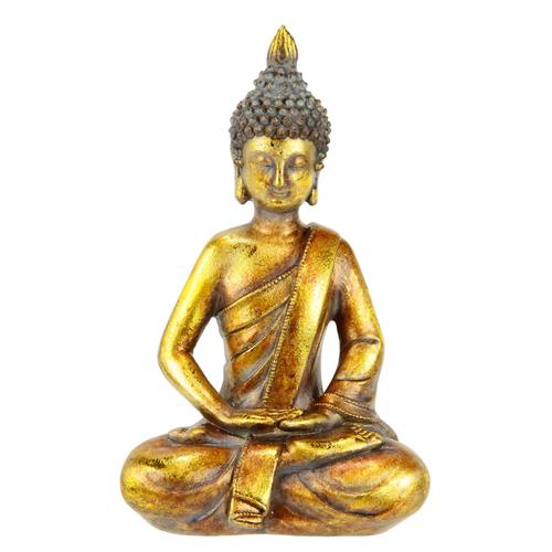 "Dekofigur I.GE.A. ""Buddha"" Dekofiguren Gr. B/H: 16 cm x 25 cm, goldfarben Deko-Figur Figuren Skulpturen Dekofiguren"