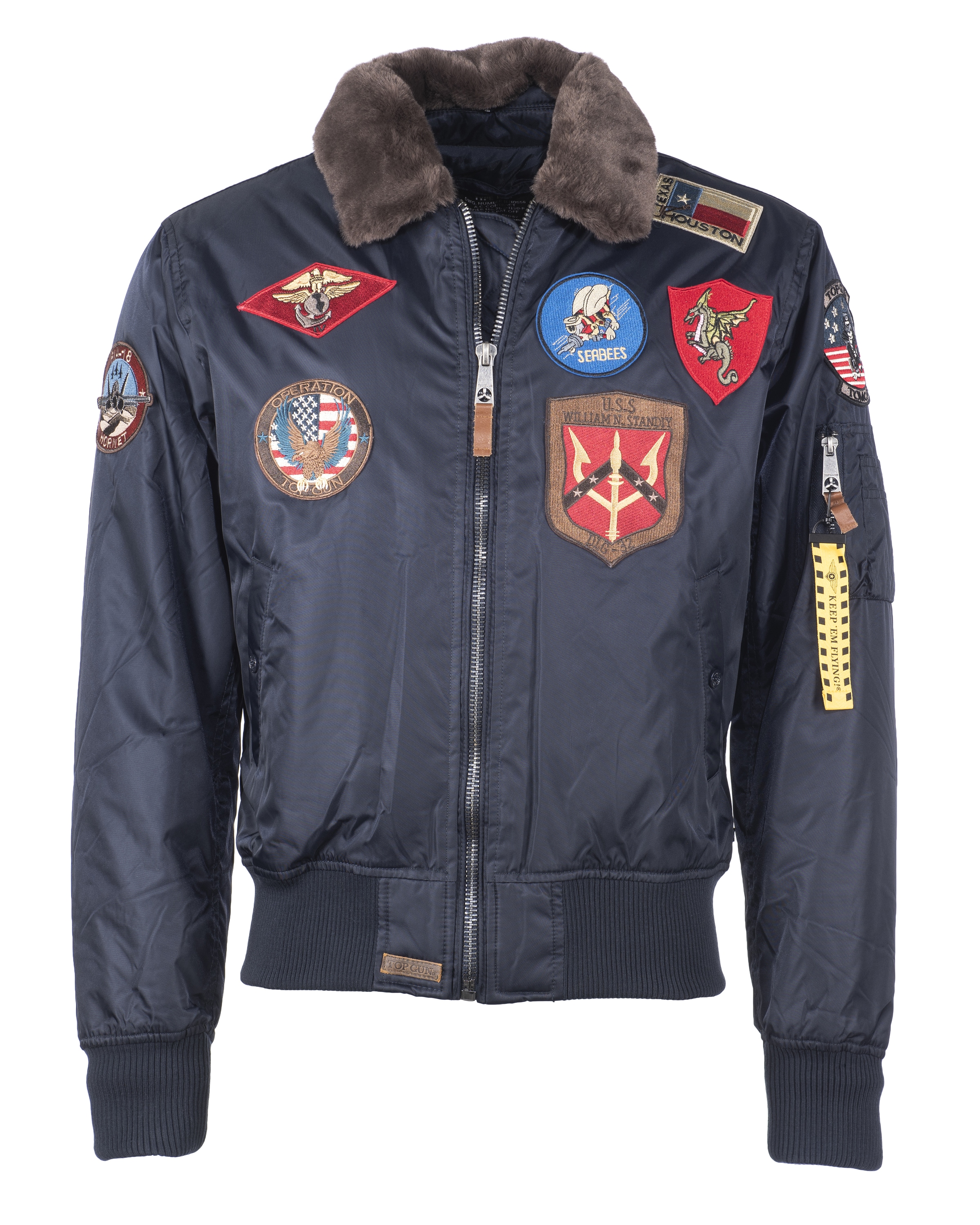 Bomberjacke TOP GUN "TG20192047", Herren, Gr. 48S, blau (navy), Obermaterial: 100% Nylon / Innenfutter: 100% Polyester / Strick: 100% Polyester, Jacken Image