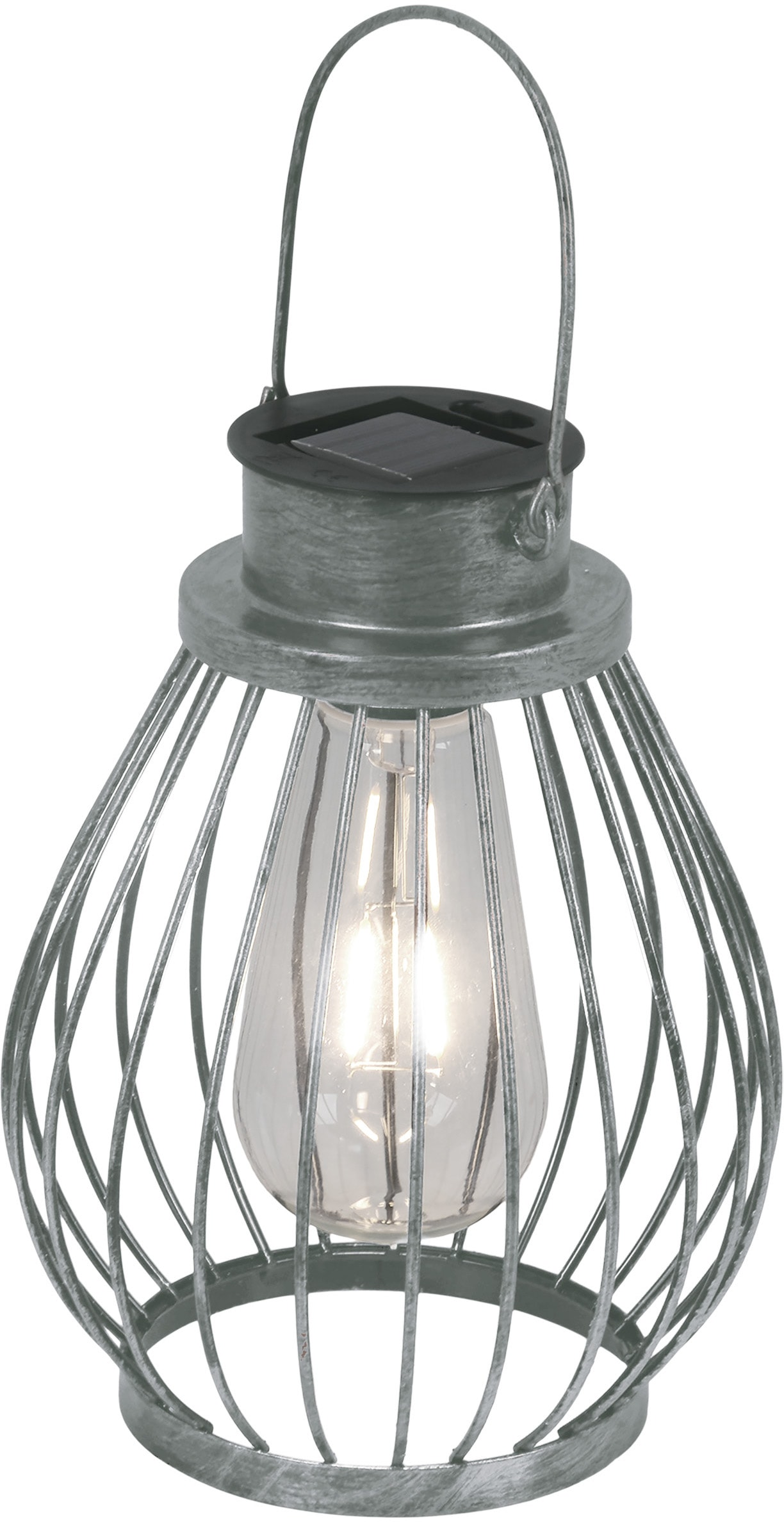 LED Solarleuchte NÄVE "Balubo", silber (silberfarben), H:30,5cm, Leuchten, LED Solarleuchten, Solar, incl. Schiebeschalter, Lichtfarbe: warmweiß, Farbe: silber Image