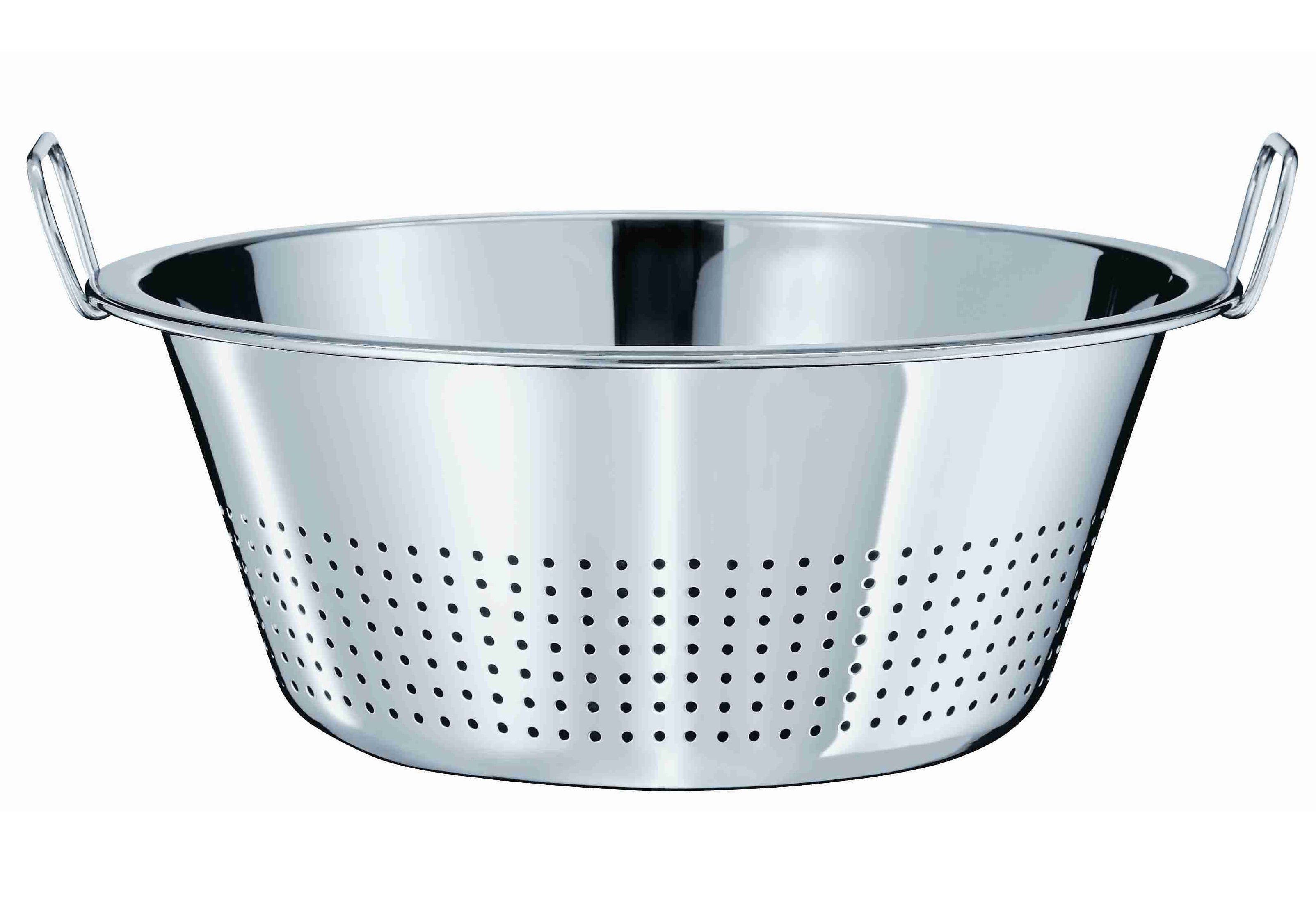 Seiher RÖSLE, silber (edelstahlfarben), H:16,1cm Ø:40cm, Edelstahl 18/10, Küchensiebe, Gemüseseiher in Gastronomiegröße, Ø 40 cm, spülmaschinengeeignet