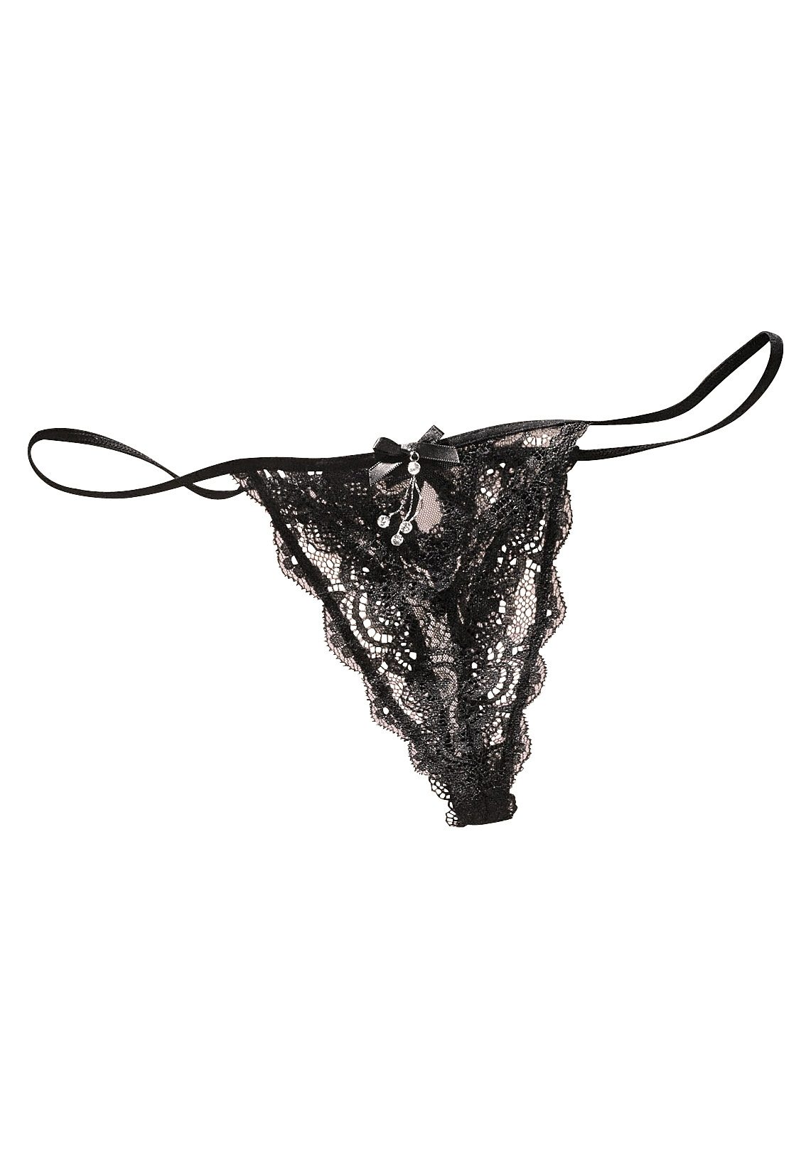 String PETITE FLEUR GOLD, Damen, Gr. 40/42, schwarz, Spitze, Obermaterial: 90% Polyamid, 10% Elasthan, eng, Unterhosen String, aus edler Spitze