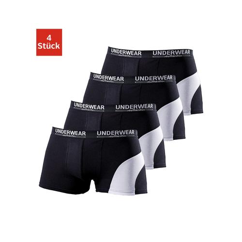 Boxer AUTHENTIC UNDERWEAR Gr. 8 (XXL), schwarz (schwarz, schwarz) Herren Unterhosen mit kontrastfarbenen Einsatz