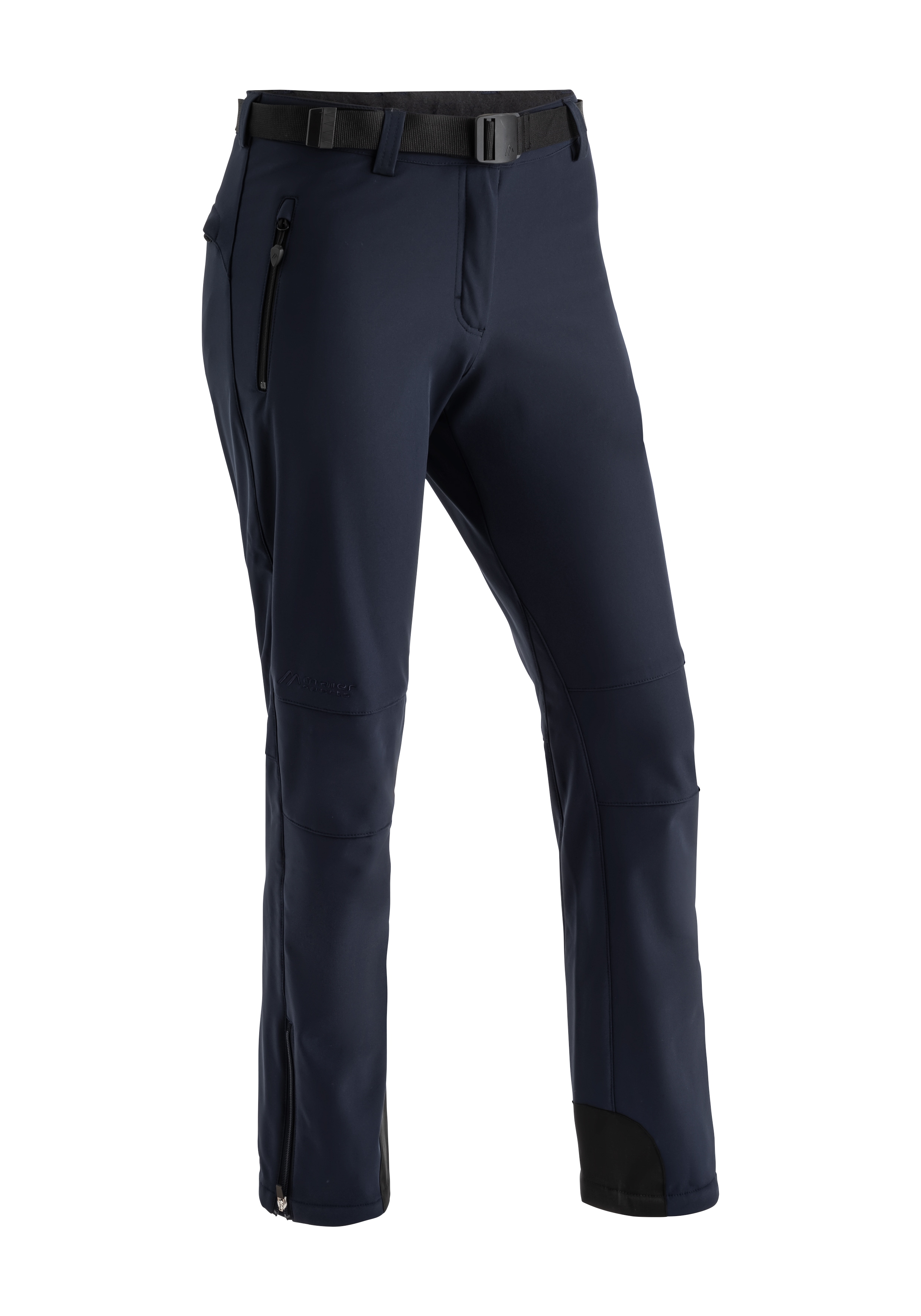 Funktionshose MAIER SPORTS "Tech Pants W", Damen, Gr. 44, Normalgrößen, blau (dunkelblau), Vorderseite: 92% Polyester, 8% Elasthan / Rückseite: 100% Polyester, Hosen, Warme Softshellhose, elastisch und winddicht Image