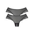 String-Ouvert PETITE FLEUR GOLD Gr. 32/34, 2 St., schwarz (2 x schwarz) Damen Unterhosen Ouverts