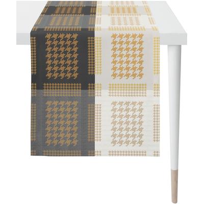 Tischläufer APELT "Alexis, LOFT STYLE, Jacquard", bunt (grau, anthrazit, weiß, goldfarben, natur), B:44cm L:140cm, Polyester, Tischdecken