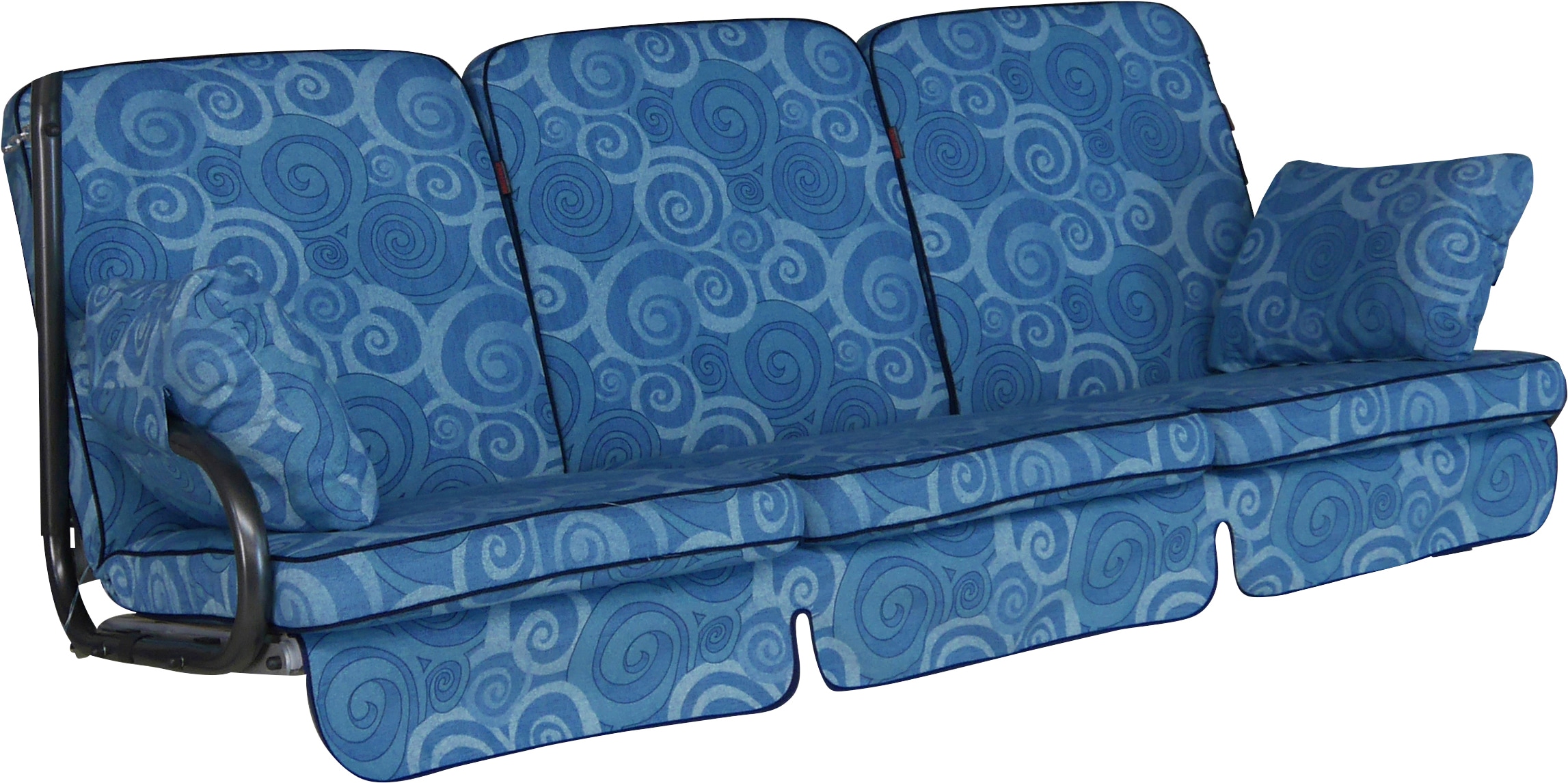 Bankauflage "Comfort", blau, B:177cm H:9cm T:180cm, Obermaterial: 75% Baumwolle, 25% Polyester. Füllung: 100% Polyurethan, ANGERER FREIZEITMÖBEL, Polsterauflagen, Bankauflage