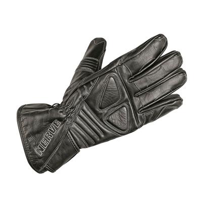 Motorradhandschuhe NERVE "Dark Leather" Gr. S, schwarz, Handschuhe, S, Polsterung über den Fingerknöcheln