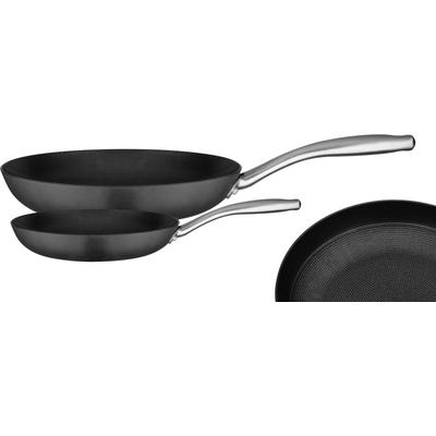 Pfannen-Set GSW "Robusta" Pfannen Gr. Ø 28cm, grau (schwarz/edelstahlfarben) Induktion