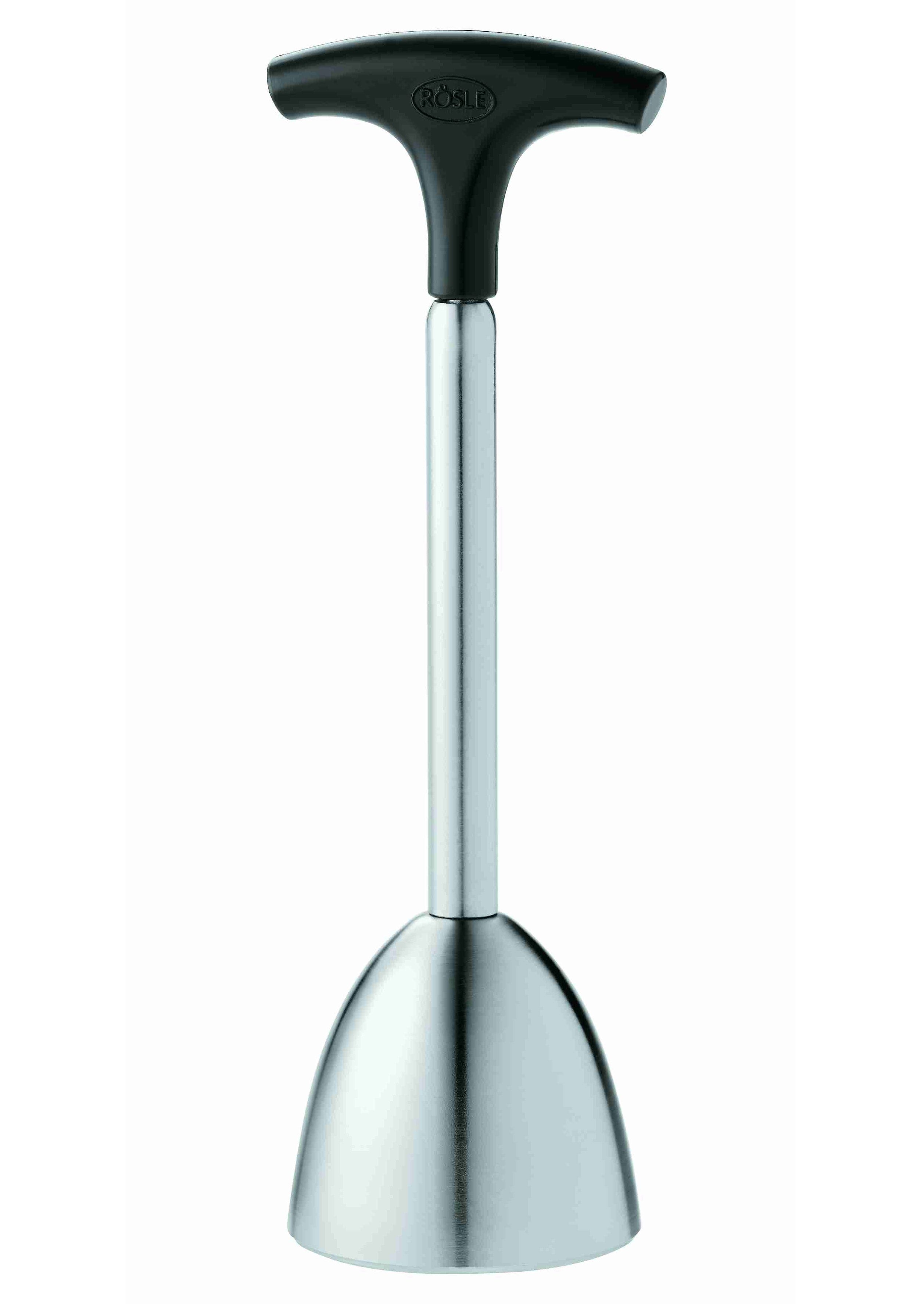 Eierköpfer RÖSLE, schwarz (edelstahlfarben, schwarz), H:14cm Ø:4cm, Edelstahl 18/10, Kunststoff, Küchenschneider, Schäler zum sauberen Abtrennen von Eierschalen, Edelstahl 18/10