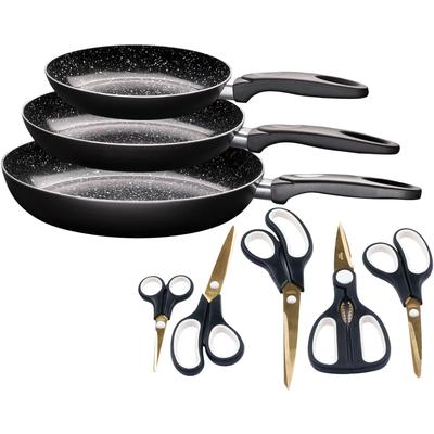 Pfannen-Set KING "Küchenstart" Pfannen Gr. Ø 28cm, schwarz Induktion, Keramikbeschichtung