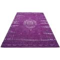 Teppich GALLERY M BRANDED BY MUSTERRING "Medaillon" Teppiche Gr. B/L: 170 cm x 240 cm, 5 mm, 1 St., lila (rubinrot) Baumwollteppiche