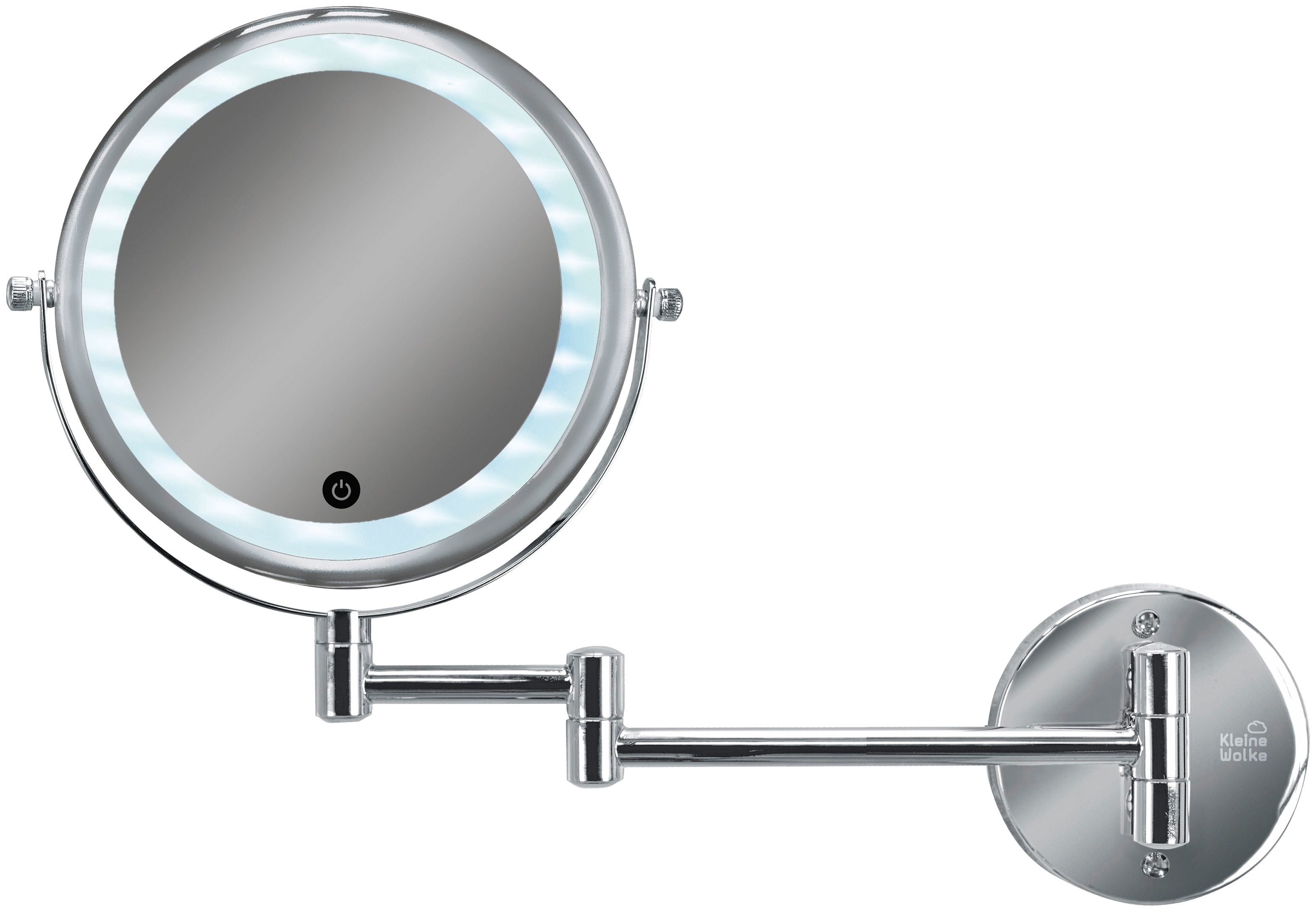 Kosmetikspiegel KLEINE WOLKE "Lumi Mirror", silber, H:36cm T:4cm, Glas, Metall, Spiegel, 7-fach Vergrösserung Image