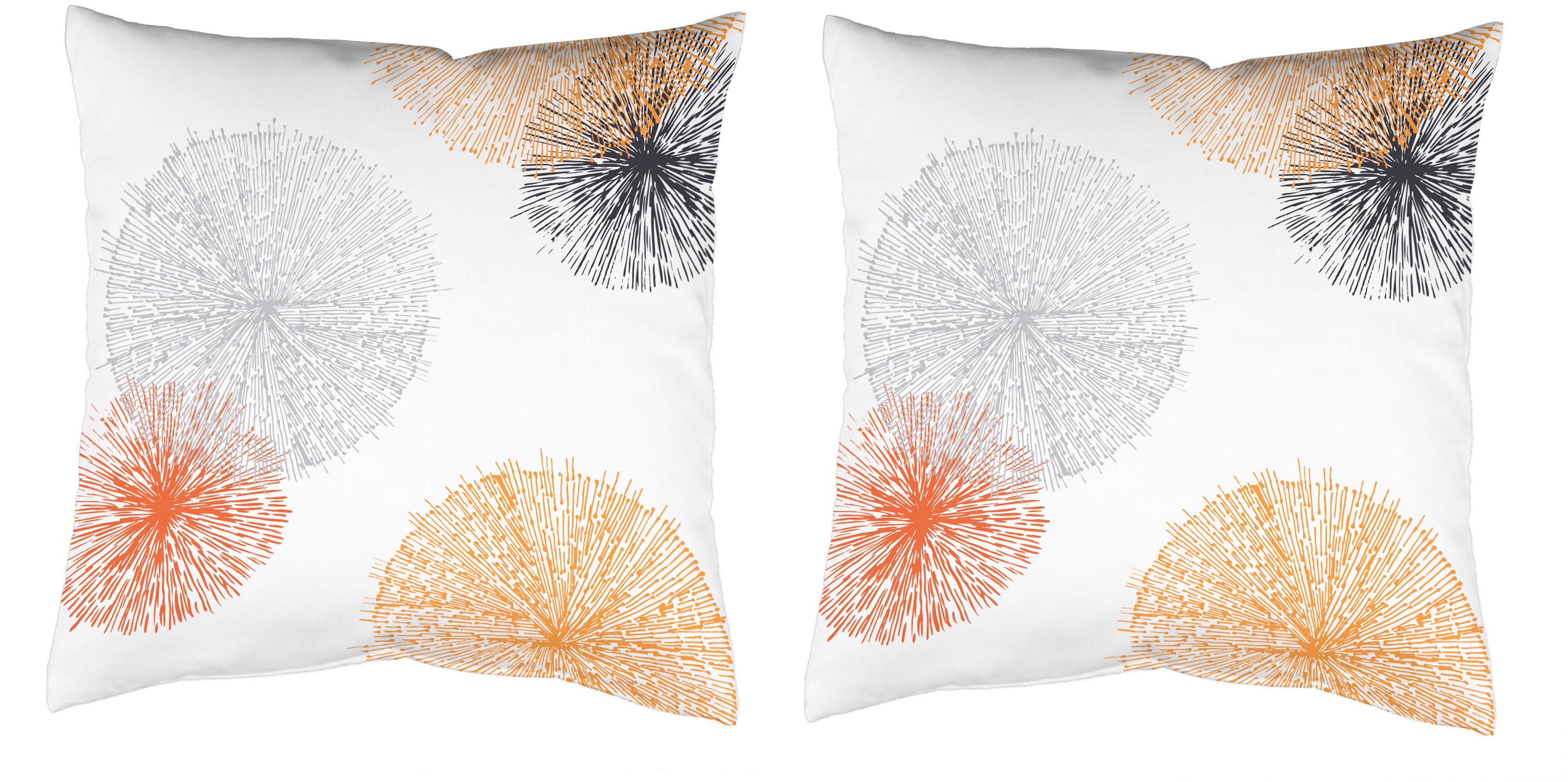 Dekokissen HOME WOHNIDEEN "SCOPPIO" Gr. 2, orange (orange, bedruckt), B:50cm L:50cm, Polyester, Dekokissen_Sitzkissen_Kissenhüllen, Kissenhülle ohne Füllung, 1 Stück