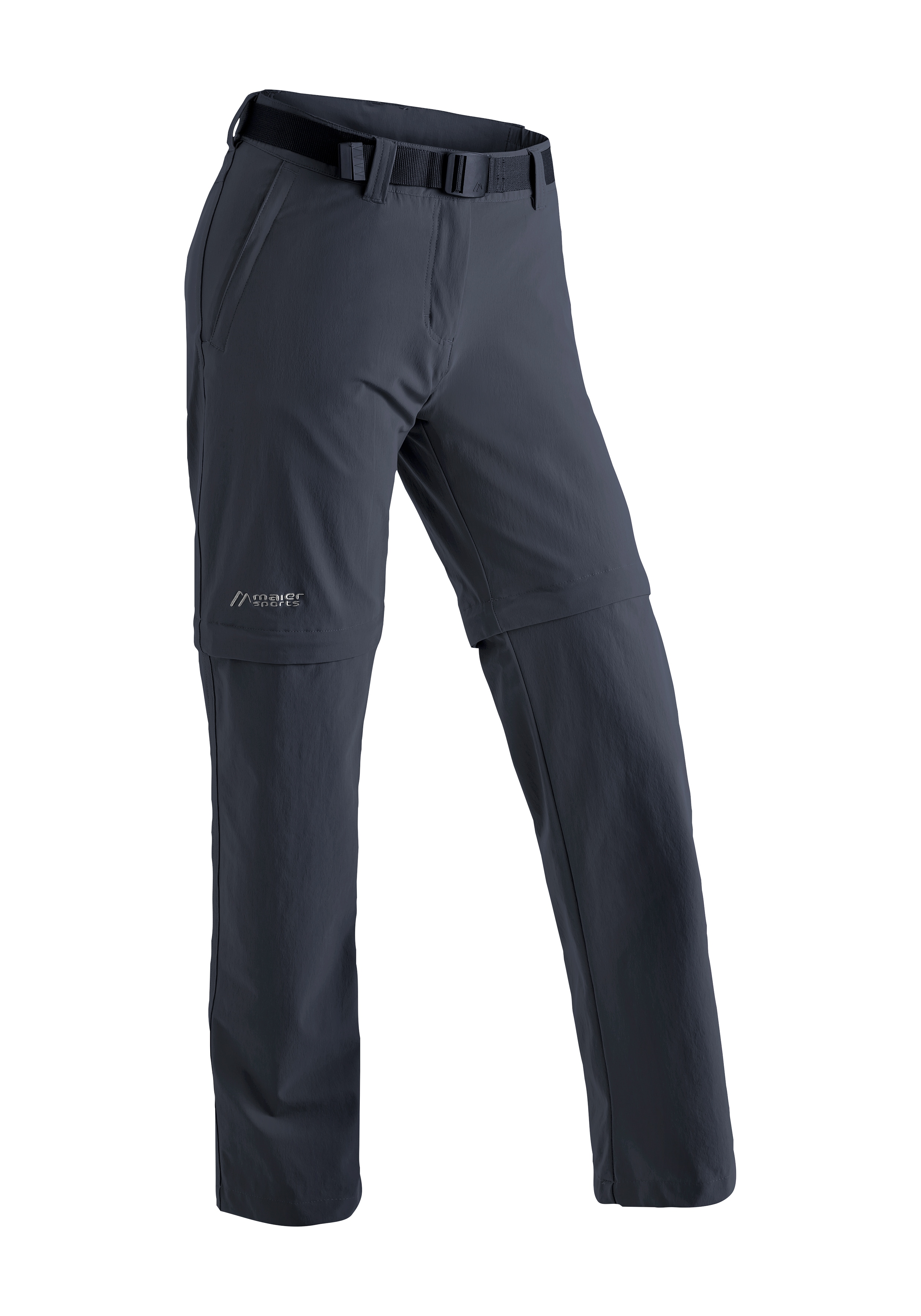 Funktionshose MAIER SPORTS "Nata 2", Damen, Gr. 48, Normalgrößen, blau (dunkelblau), 90% Polyamid, 10% Elasthan, Hosen, Damen Wanderhose, zipp-off Outdoor-Hose, 3 Taschen, Regular Fit Image