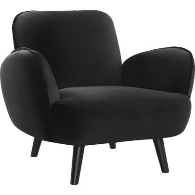 Sessel "Ben", schwarz, B:88cm H:84cm T:86cm, ATLANTIC HOME COLLECTION, Sessel, Polstersessel, mit Wellenunterfederung, Massivholzfüße, frei im Raum stellbar Image