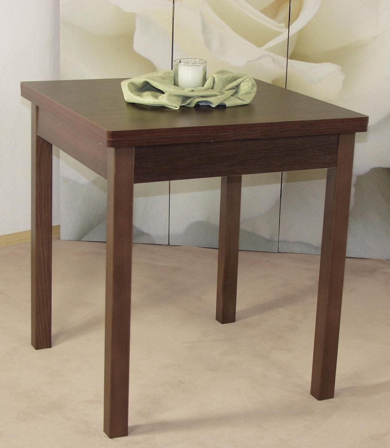 Esstisch HOME AFFAIRE "Hugo", braun (nussbaum dunkel), B:67cm H:75cm T:67cm, Tische, Esstisch, mit Auszugsfunktion