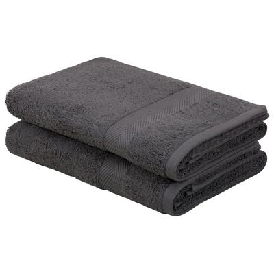 Duschtuch MY HOME "Eva", grau (anthrazit), B:70cm L:140cm, Walkfrottee, Obermaterial: 100% Baumwolle, Handtücher (Packung), Premium-Qualität 550g/m², flauschig, Handtuchset aus 100 % Baumwolle Image