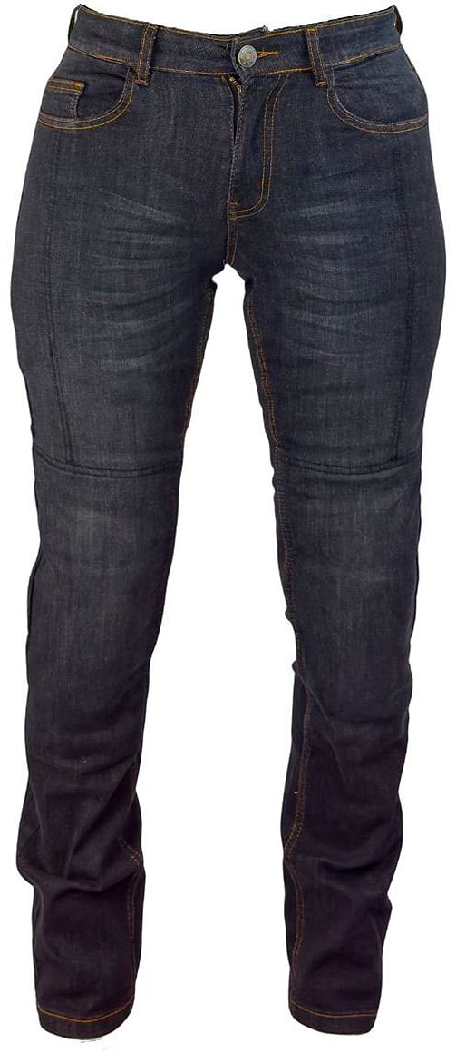 Motorradhose ROLEFF "Aramid Damen-Motorradjeans" Gr. 33, schwarz (schwarz, creme, ro180), Hosen, Damen, 33, N-Gr, Obermaterial: 100% Baumwolle. Innenfutter: 100% Aramid, mit Knie- und Hüftpolsterung