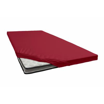 Spannbettlaken JANINE "TOPPER 5001/", rot, B:90-100cm L:200-220cm, Jersey-Elasthan, Obermaterial: 95% Baumwolle, 5% Elas