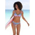 Bügel-Bikini-Top VENICE BEACH "Face" Gr. 40, Cup E, blau (blau, orange) Damen Bikini-Oberteile Ocean Blue