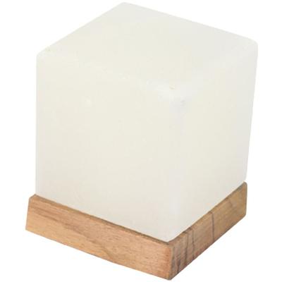 HIMALAYA SALT DREAMS Salzkristall-Tischlampe "USB-Kubus", weiß, Ø 7cm H: 9cm, Lampen, Handgefertigt aus Salzkristall - jeder Stein ein Unikat, H: ca.9 cm Image