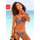 Push-Up-Bikini LASCANA Gr. 40, Cup C, braun (braun, bedruckt) Damen Bikini-Sets Ocean Blue