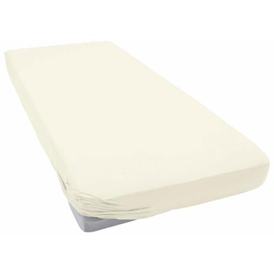 Spannbettlaken PRIMERA "Teddy Flausch", beige (ecru), B:90-100cm L:200cm, Biber, Obermaterial: 80% Baumwolle, 20% Polyester, Laken, 80% Baumwolle, für Matratzen bis 20 cm Höhe, kuschelig warm im Winter Image