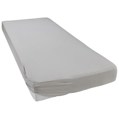 Spannbettlaken BELLANA "Mako-Jersey exclusiv in Gr. 90x200, 140x200 oder 180x200 cm", silber (silberfarben), B:180-200cm L:200cm, Mako-Jersey, Obermaterial: 100% Baumwolle, Laken, aus Baumwolle, für Matratzen bis 25 cm Höhe, Bettlaken, Spannbetttuch Image