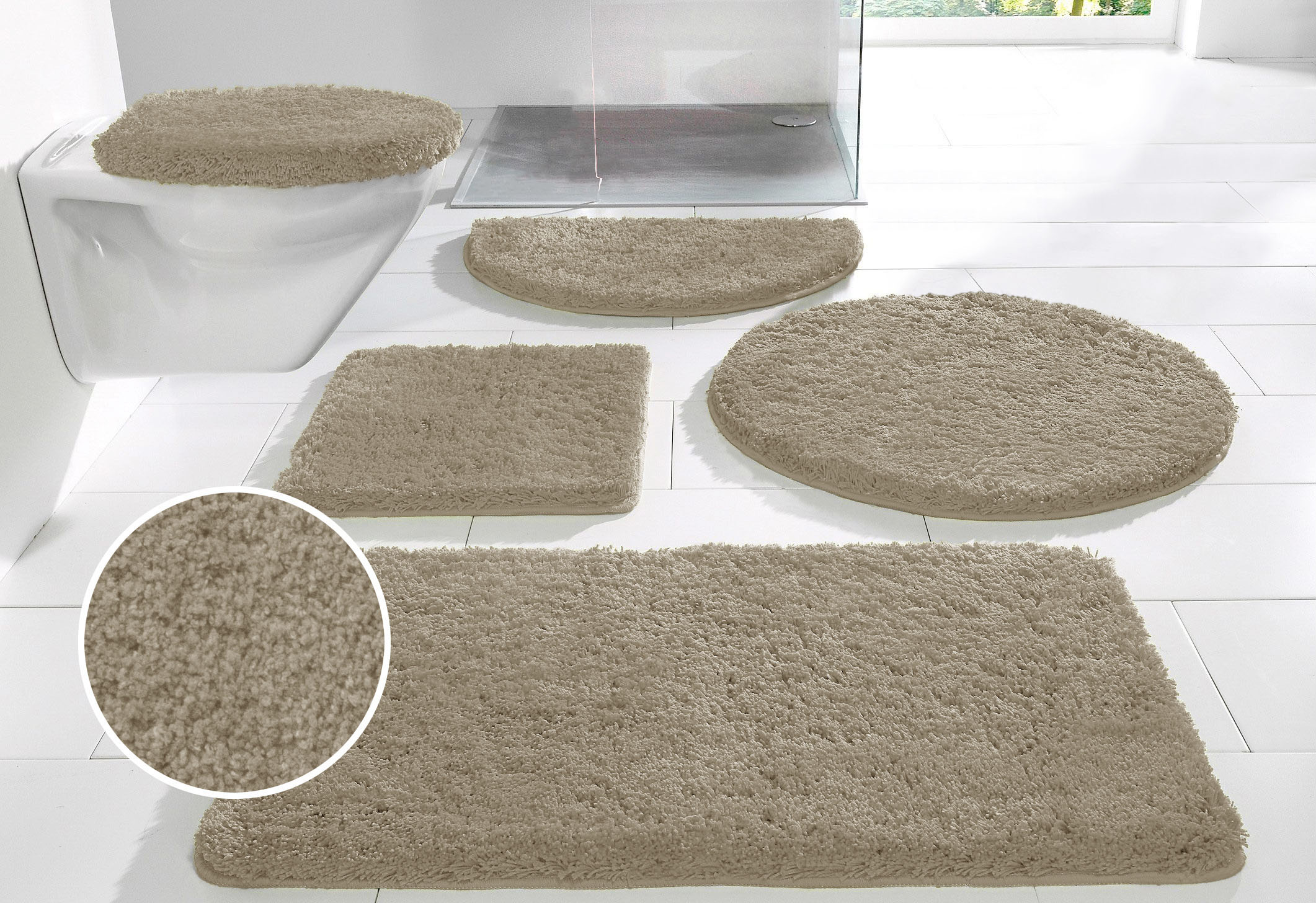 Badematte MY HOME "Sanremo, Badvorleger, Badezimmer Teppich, sehr weich" Gr. 14, braun, H:30mm, Polyester, Badematten, Badematte, Badteppich, unifarben, rechteckig, rund & als 3-tlg. Set erhältlich, Topseller