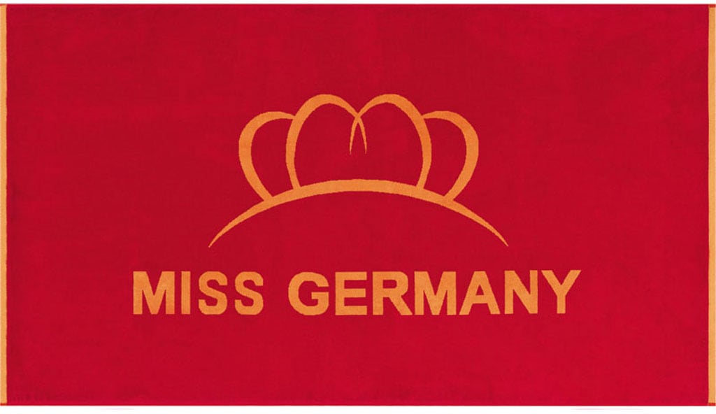 Strandtuch MISS GERMANY "Miss Germany", rot, B:100cm L:180cm, Velours, Obermaterial: 100% Baumwolle, Handtücher, Velours, mit großem Logo-Motiv Image