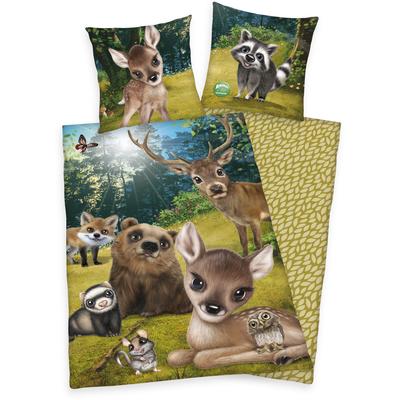 Kinderbettwäsche "Animal Club", bunt, B/L: 135cm x 200cm, , Renforcé, B/L: 80cm x 80cm, Renforcu00e9, Obermaterial: 100% Baumwolle, Bettwäsche, mit tollem Waldtier-Motiv Image