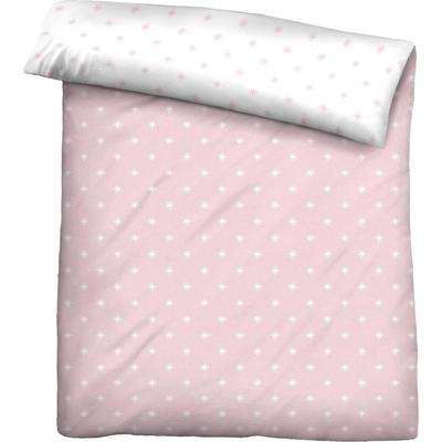 Wendebettbezug BIBERNA "Mix & Match in Größe 135x200 oder 155x220 cm", rosa (rosa, sterne), B:200cm L:200cm, Mako-Satin, Obermaterial: 100% Baumwolle, Bettbezüge, Bettbezug aus Baumwolle, gemusterte Bettwäsche mit Wendeoptik Image
