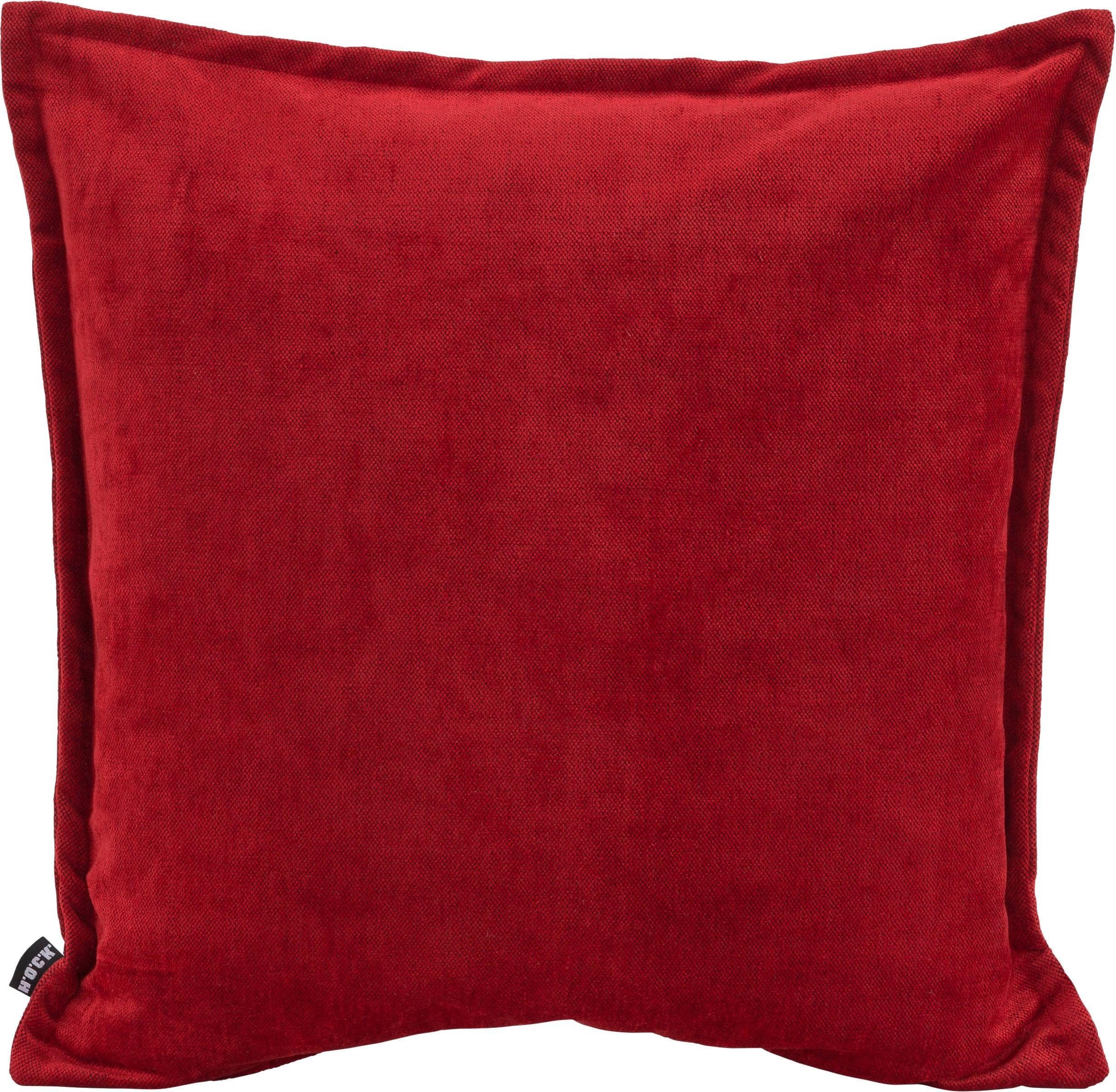 Dekokissen H.O.C.K. "Bizantina", rot (bordeaux, rot, rubinrot, unifarben), B:50 H:10 L:50, Polyacryl, Dekokissen_Sitzkissen_Kissenhüllen, Kissenhülle mit Füllung, 1 Stück, mit umlaufender Biese Image