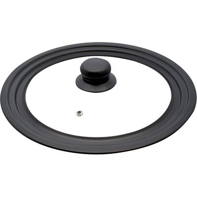 Universaldeckel ELO, schwarz (schwarz, transparent), B:20cm Ø:20cm, Glas, Deckel, geeignet für Artikel mit einem Durchmesser von 16/18/20 cn