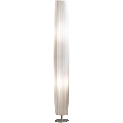 SALESFEVER Stehlampe "Oliver", weiß (weiß, edelstahlfarben), Ø 14cm H: 120cm, Lampen, Plissee Lampenschirm, verchromtes 