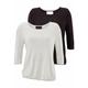 3/4-Arm-Shirt LASCANA Gr. 40/42, schwarz-weiß (offwhite, gemustert, schwarz) Damen Shirts Jersey