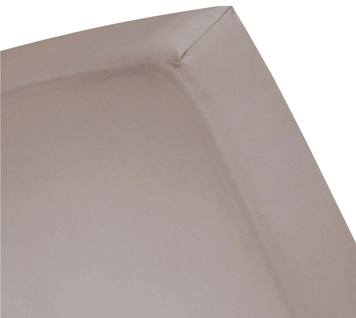 Spannbettlaken CINDERELLA "Cinderella Weekend Baumwolle, für Matratzen bis 25 cm Höhe", grau (taupe), B:90cm L:210cm, Renforcé, Obermaterial: 100% Baumwolle, Bettlaken, OEKO-TEX-zertifiziert